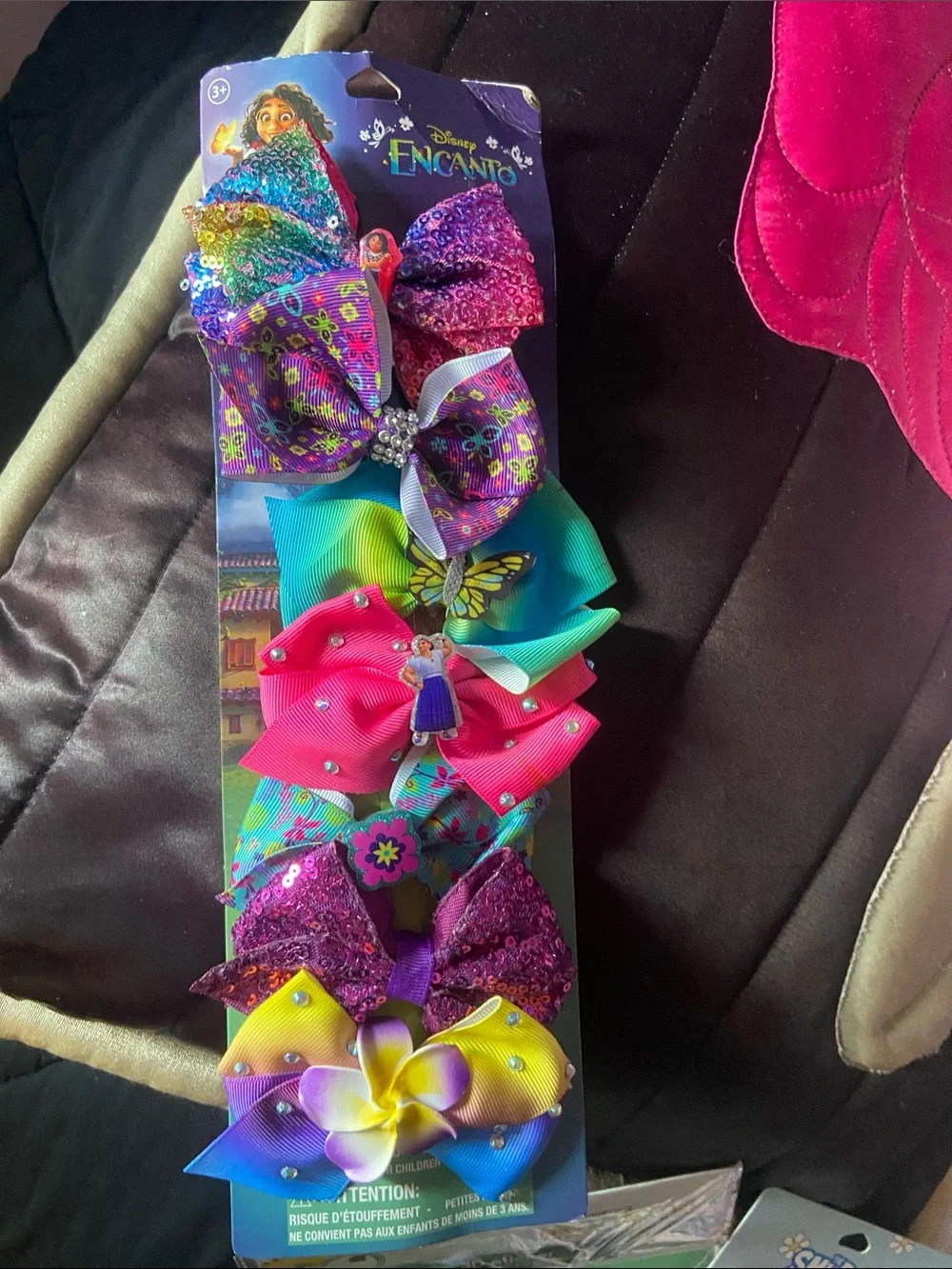 Kids Multicolor Hair Bow Set - Bright Rainbow Colors Encanto